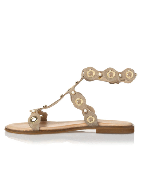 Leather sandalsdecorated with gold studs - Sante Shoes - Image 4