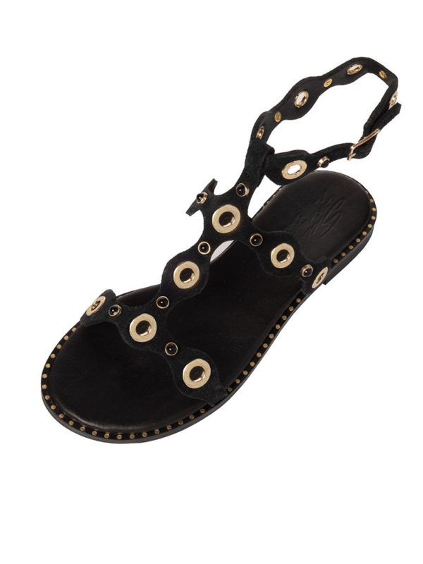 Leather sandalsdecorated with gold studs - Sante Shoes - Image 6