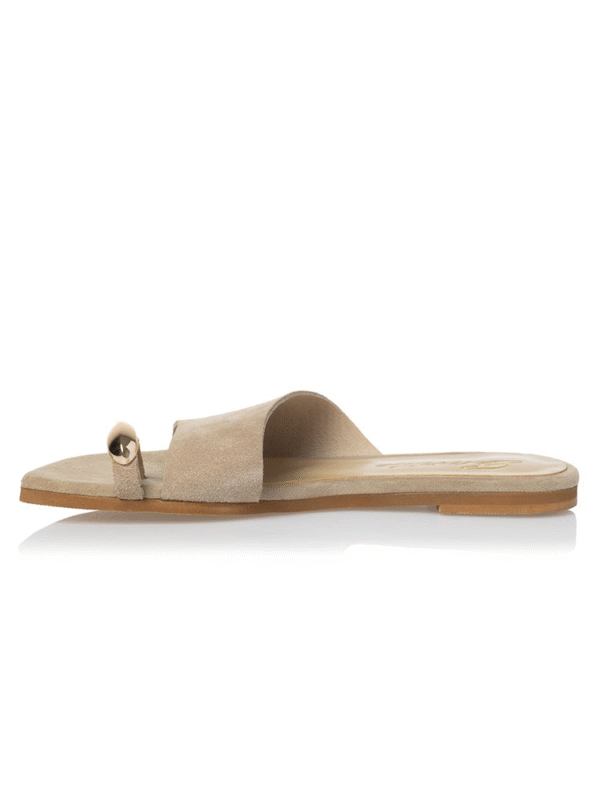 Suede flat sandals with metallic bullet detail - Sante Shoes - Image 3