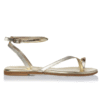Leather sandals with gold metallic details - Sante Shoes