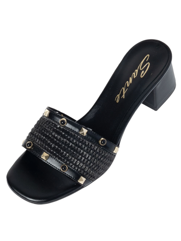 Leather mules with Woven stud details - Sante Shoes - Image 6