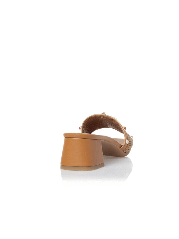 Leather mules with Woven stud details - Sante Shoes - Image 3