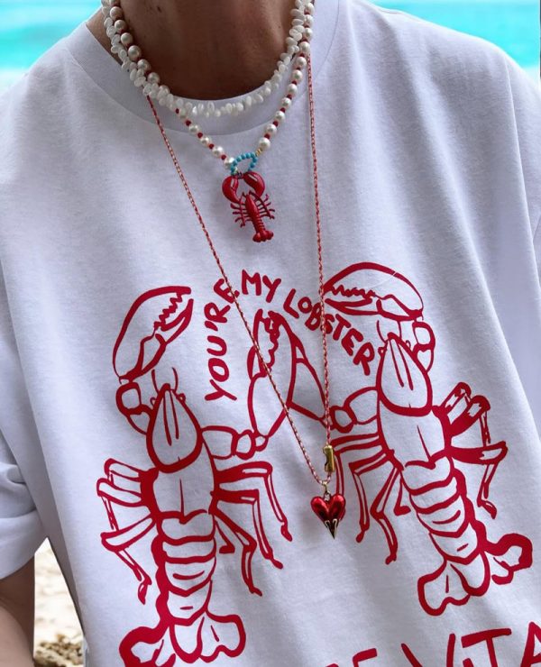 Red heart long necklace - Ifigenia Loukou
