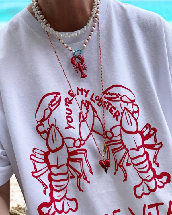 Red heart long necklace - Ifigenia Loukou
