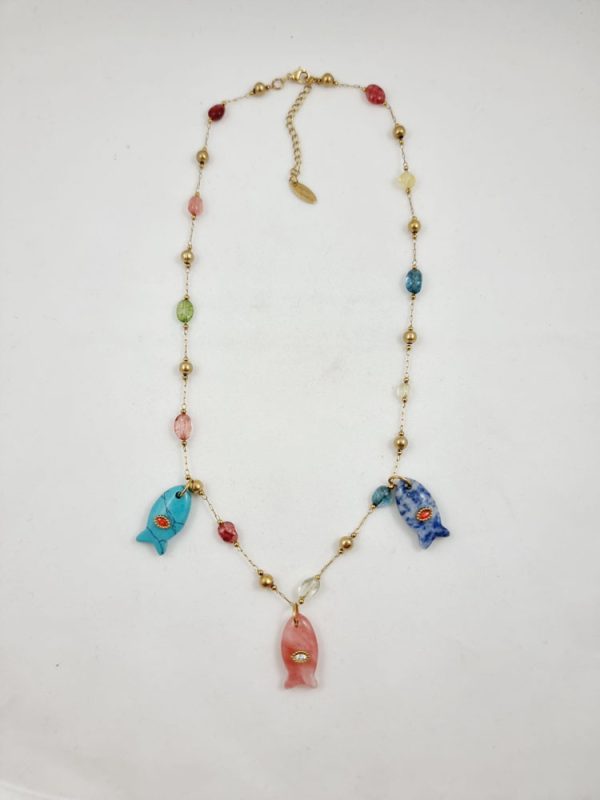 Chain necklace with fishes - Ifigenia Loukou