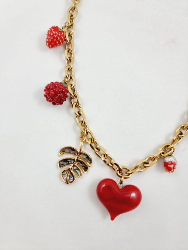Chain necklace with heart and fruits - Ifigenia Loukou - Image 3