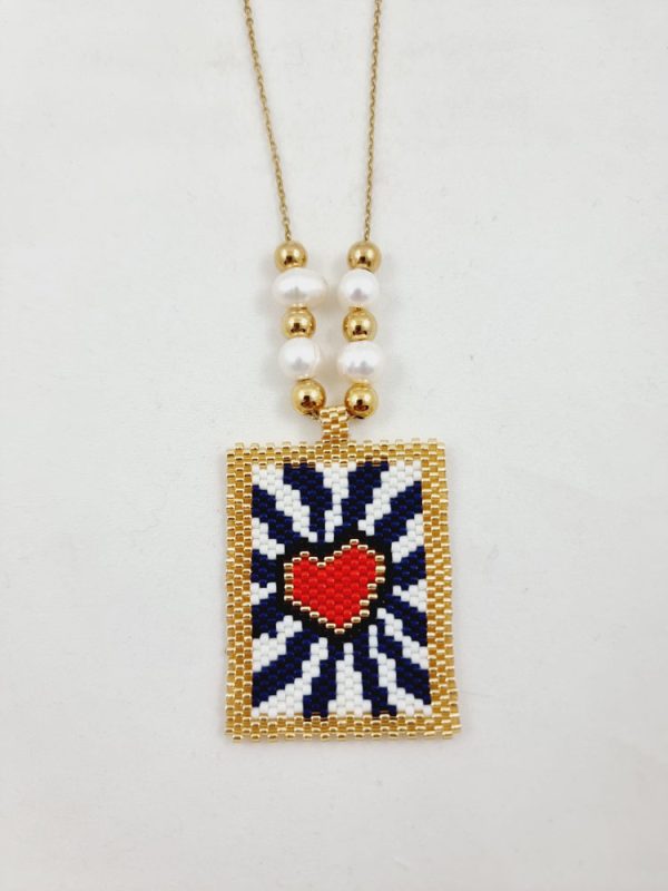 Miyuki heart necklace with pearls - Ifigenia Loukou - Image 3
