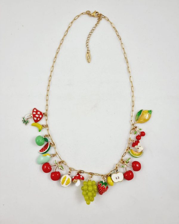 Enamel necklace with fruits - Ifigenia Loukou