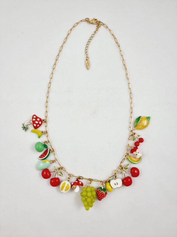 Enamel necklace with fruits - Ifigenia Loukou