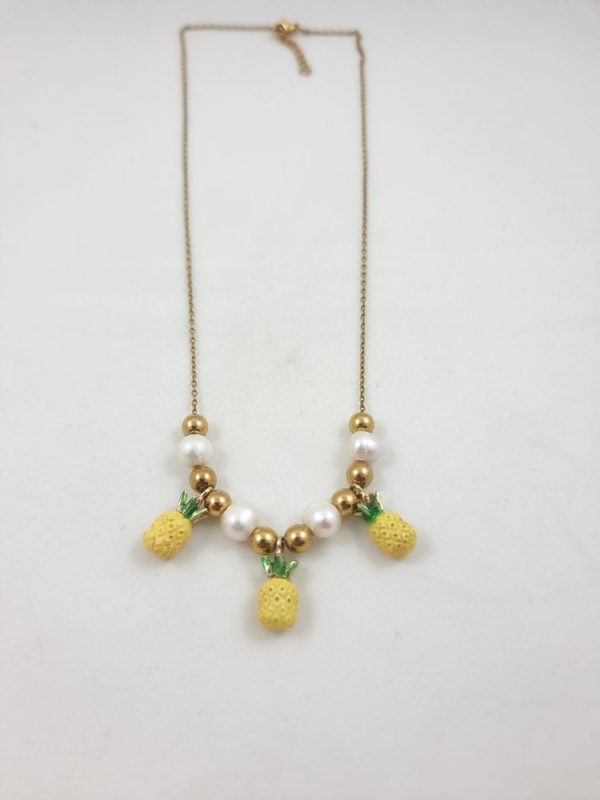 Chain necklace with pearls and pineapples - Ifigenia Loukou - Image 2