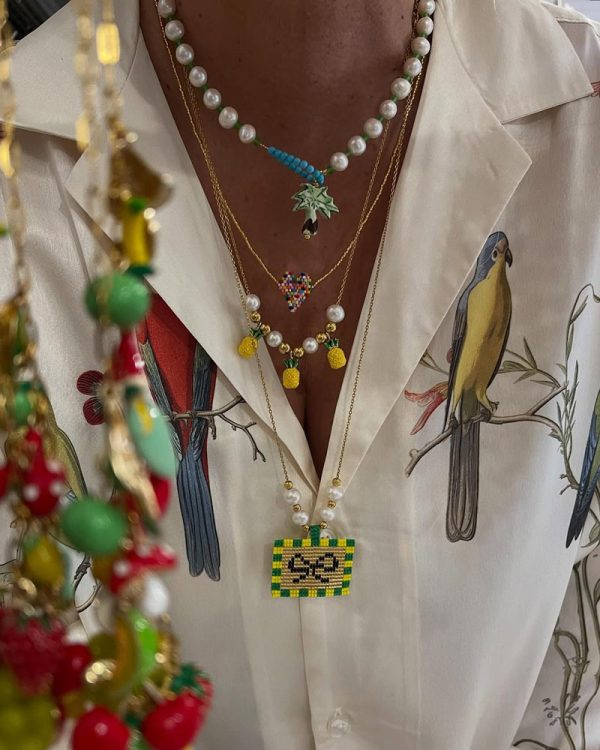 Chain necklace with pearls and pineapples - Ifigenia Loukou - Image 4