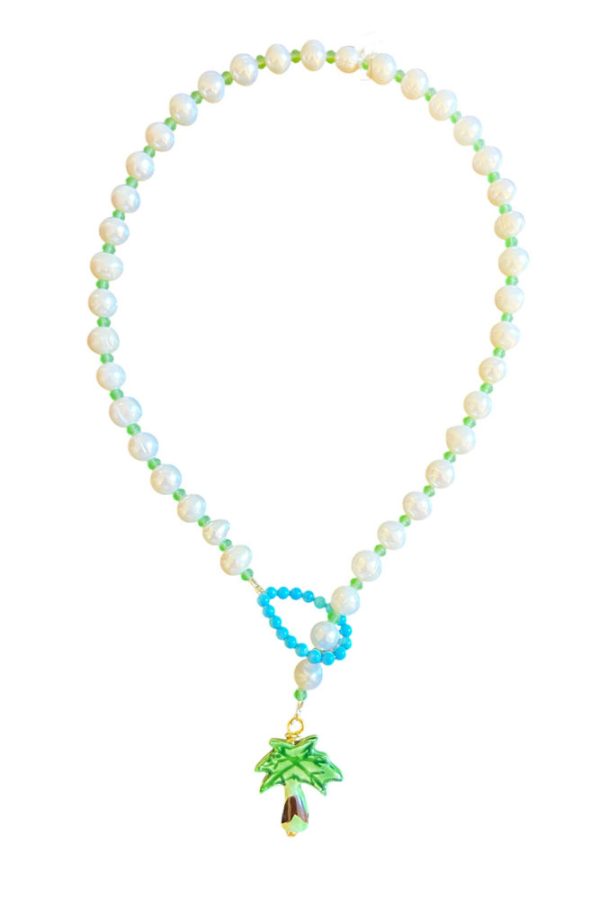 Pearl necklace with palm tree - Ifigenia Loukou