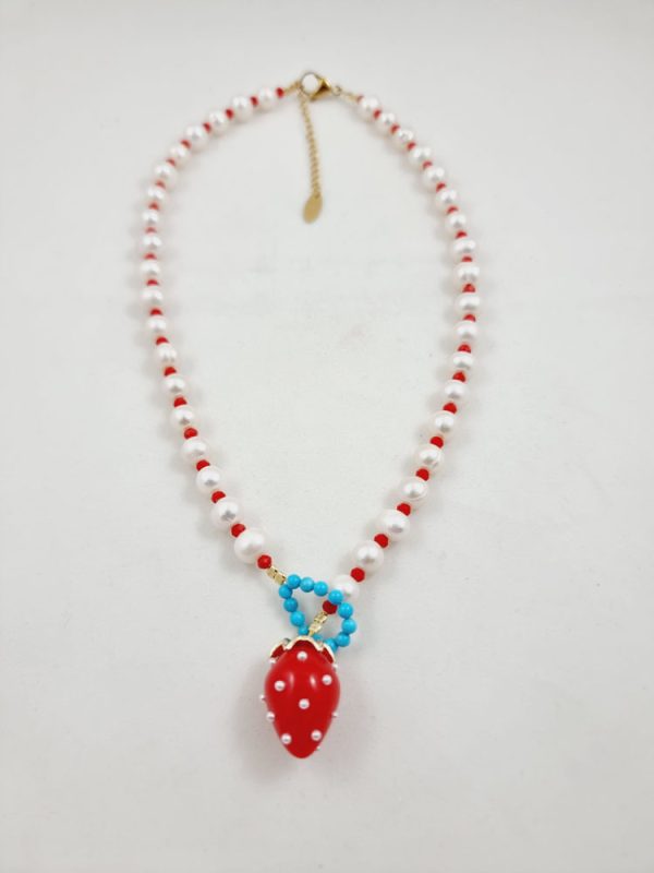 Pearl necklace with strawberry - Ifigenia Loukou - Image 2