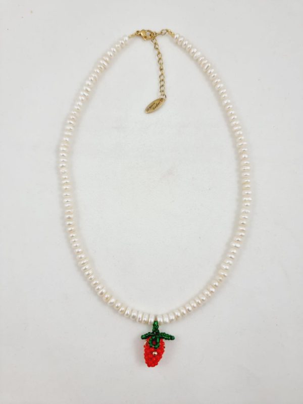 Pearl necklace with strawberry - Ifigenia Loukou