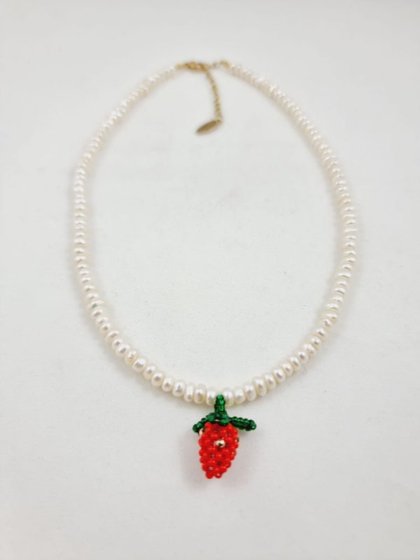 Pearl necklace with strawberry - Ifigenia Loukou - Image 2