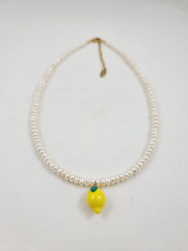 Pearl necklace with lemon - Ifigenia Loukou - Image 2