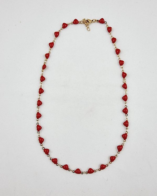 Short chain necklace with hearts - Ifigenia Loukou