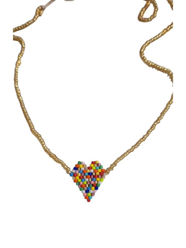 Miyuki multicolour heart necklace - Ifigenia Loukou - Image 3