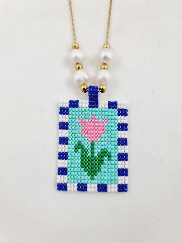 Miyuki tulip necklace with pearls - Ifigenia Loukou - Image 3