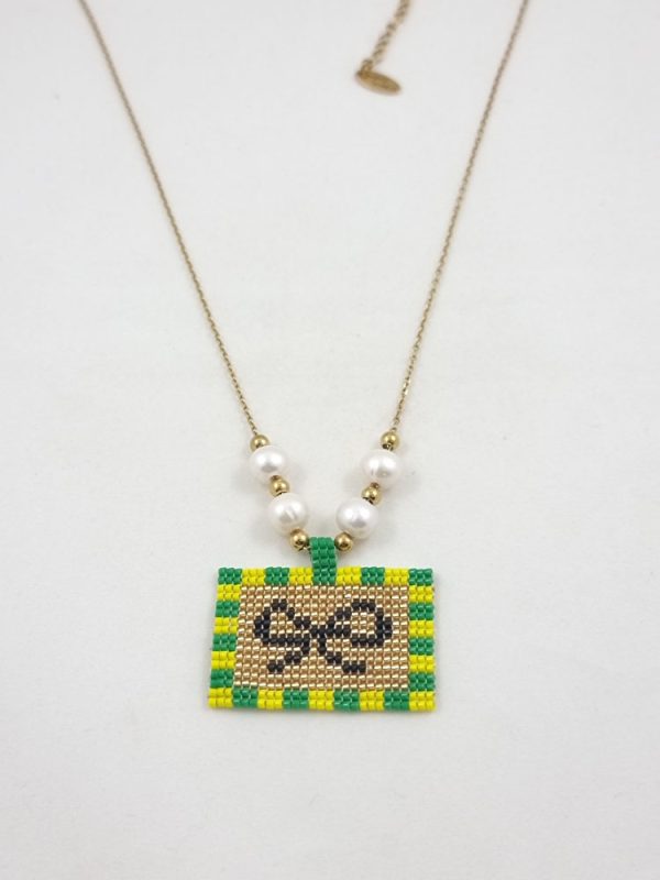 Miyuki bow necklace with pearls - Ifigenia Loukou
