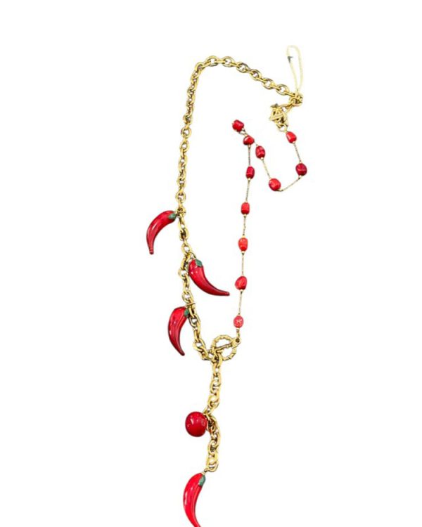 Long chilli peppers necklace - Ifigenia Loukou