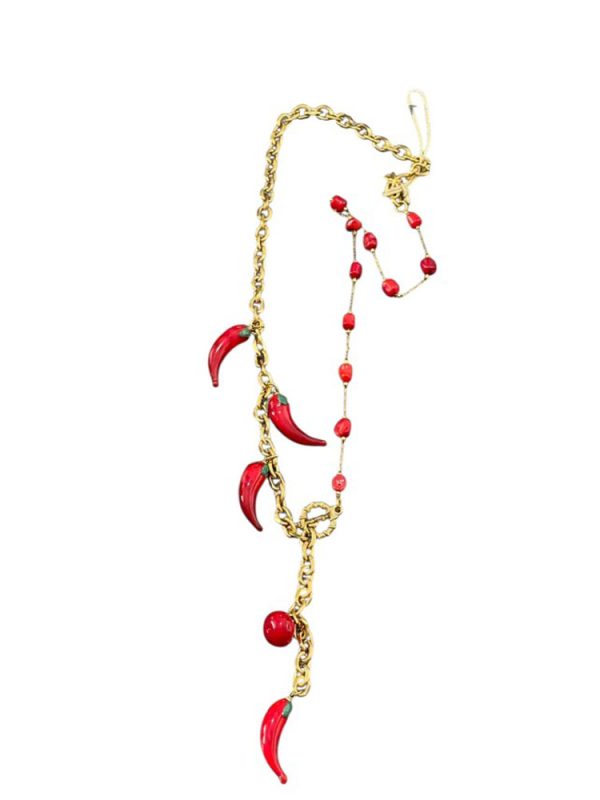 Long chilli peppers necklace - Ifigenia Loukou