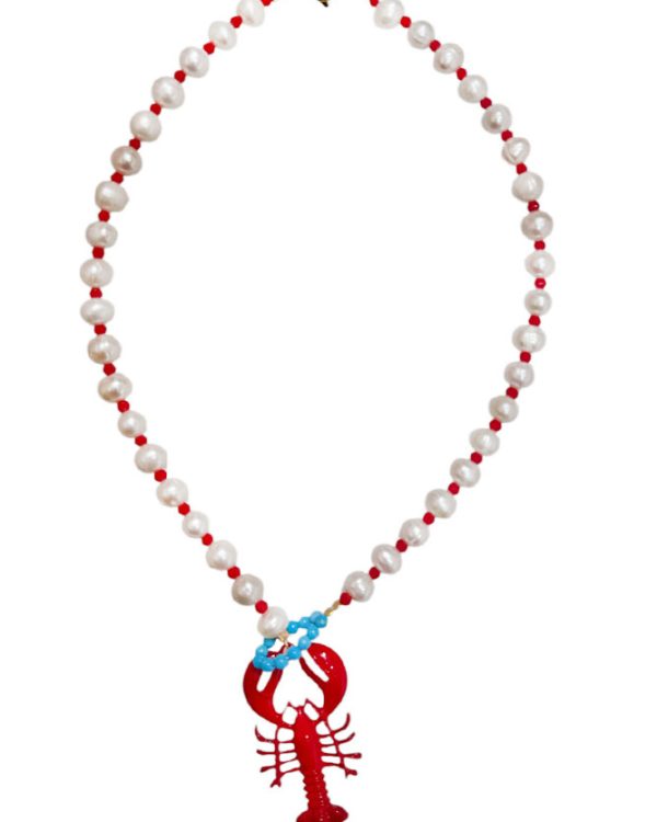 Pearl necklace with lobster - Ifigenia Loukou