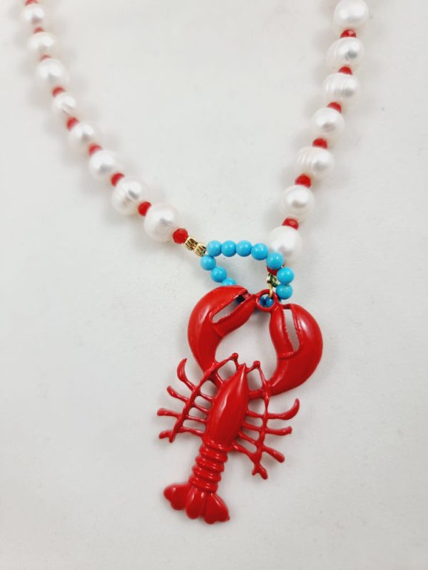 Pearl necklace with lobster - Ifigenia Loukou - Image 3
