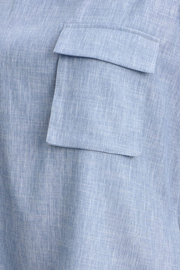 Sleeveless blouse with with flap pocket - Innocent - Image 4