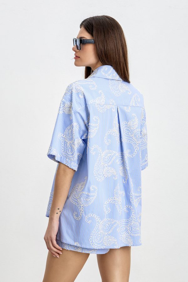 Striped shirt with embroideries - Innocent - Image 3
