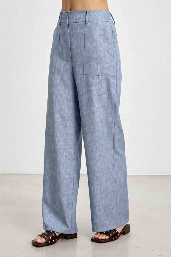 Wide-leg pants with elastic waistband at the back - Innocent - Image 2