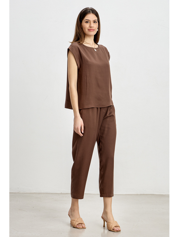 Straight-leg trousers  with elastic waist - Innocent