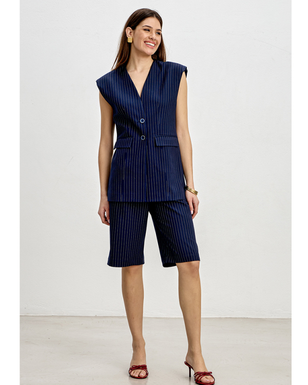 Striped bermuda shorts with pleats - Innocent