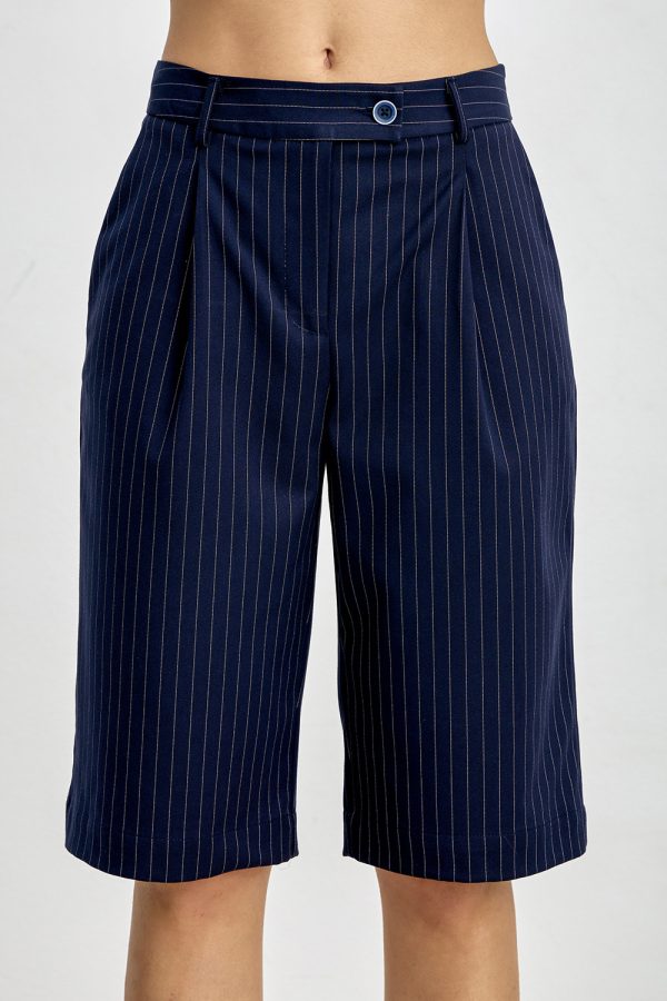 Striped bermuda shorts with pleats - Innocent - Image 2