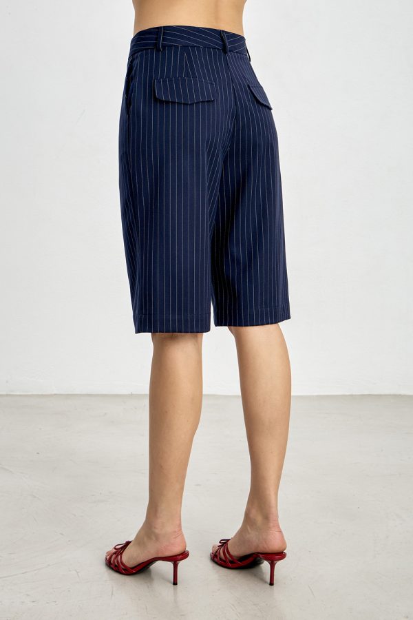 Striped bermuda shorts with pleats - Innocent - Image 3