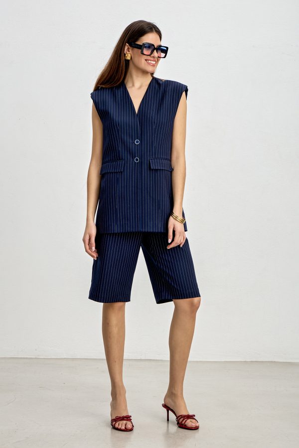 Striped bermuda shorts with pleats - Innocent - Image 4