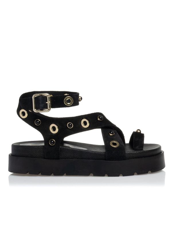 Suede sandals with metallic details – Sante Shoes - Image 5
