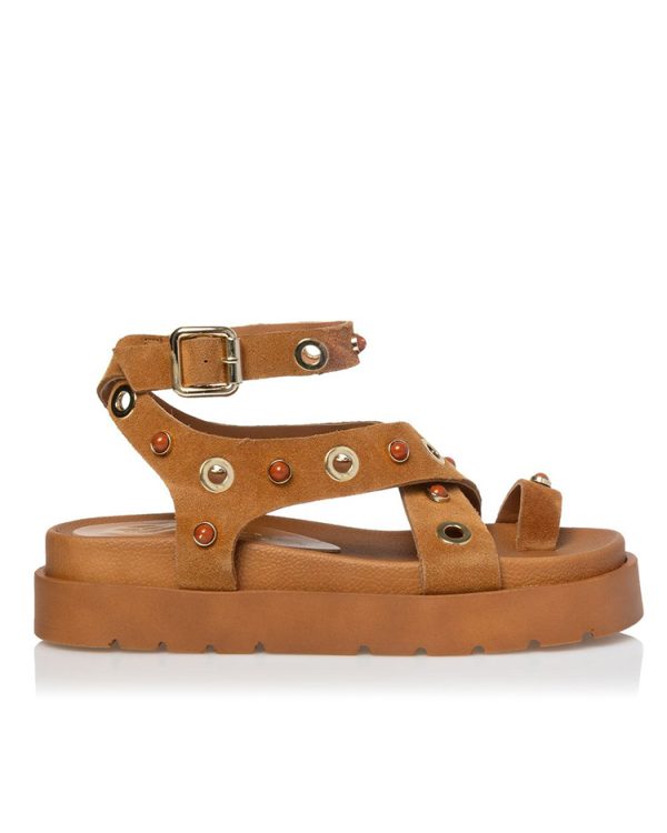 Suede sandals with metallic details – Sante Shoes