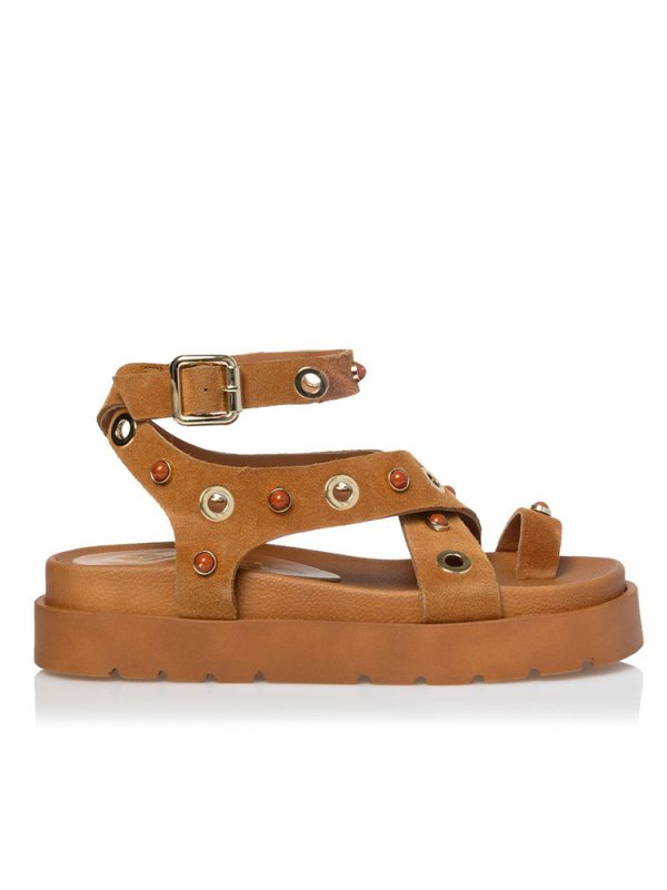 Suede sandals with metallic details – Sante Shoes