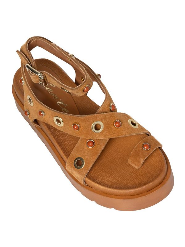 Suede sandals with metallic details – Sante Shoes - Image 2