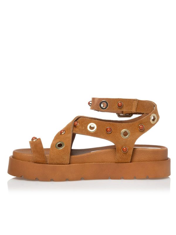 Suede sandals with metallic details – Sante Shoes - Image 4