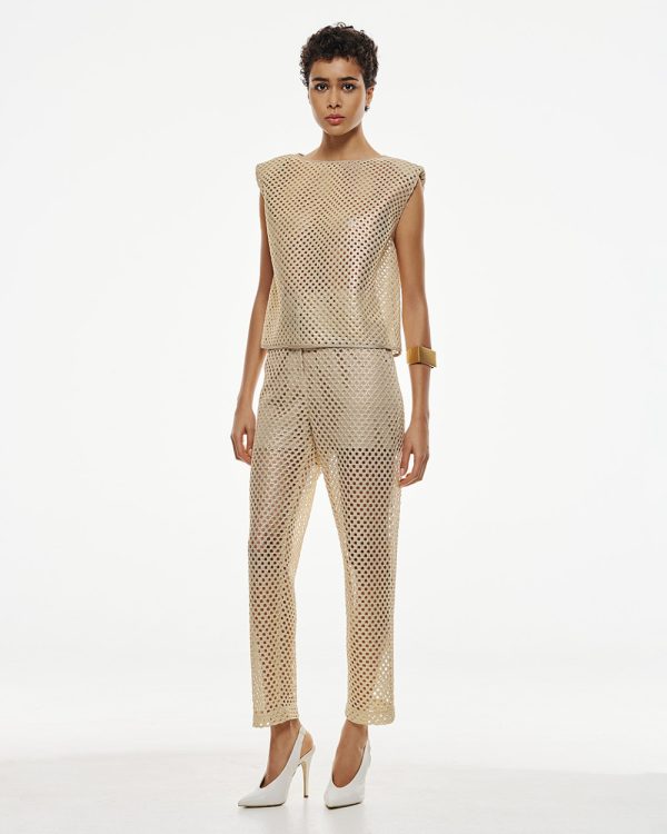 Sleeveless perforated top - Access Fashion