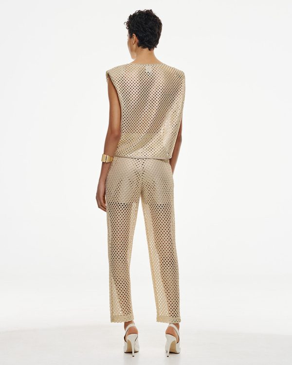 Sleeveless perforated top - Access Fashion - Image 3