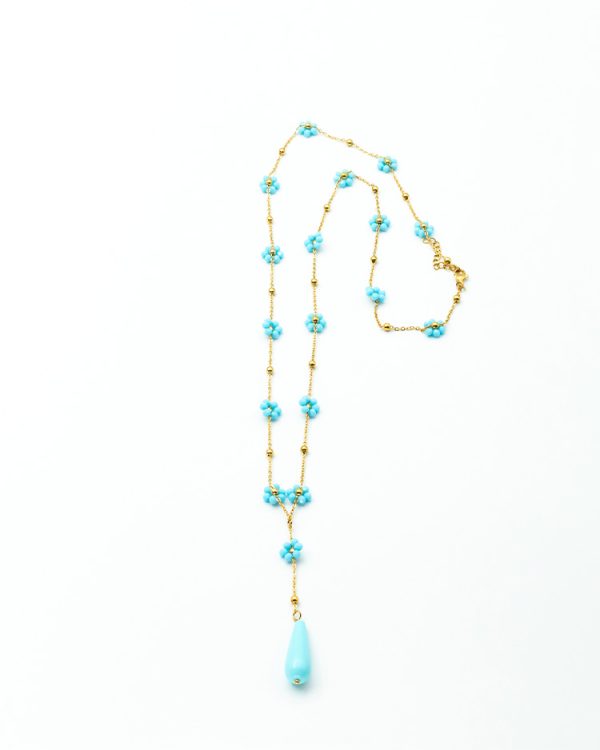 Long rosary necklace with flowers - Ifigenia Loukou