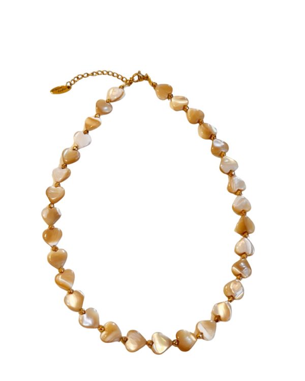 Mother of pearl short necklace with hearts - Ifigenia Loukou