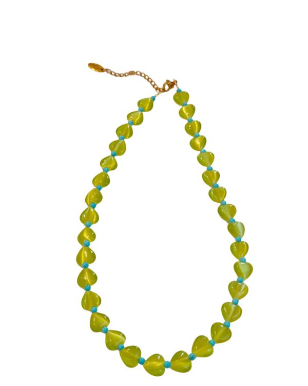 Short necklace with hearts and beads - Ifigenia Loukou
