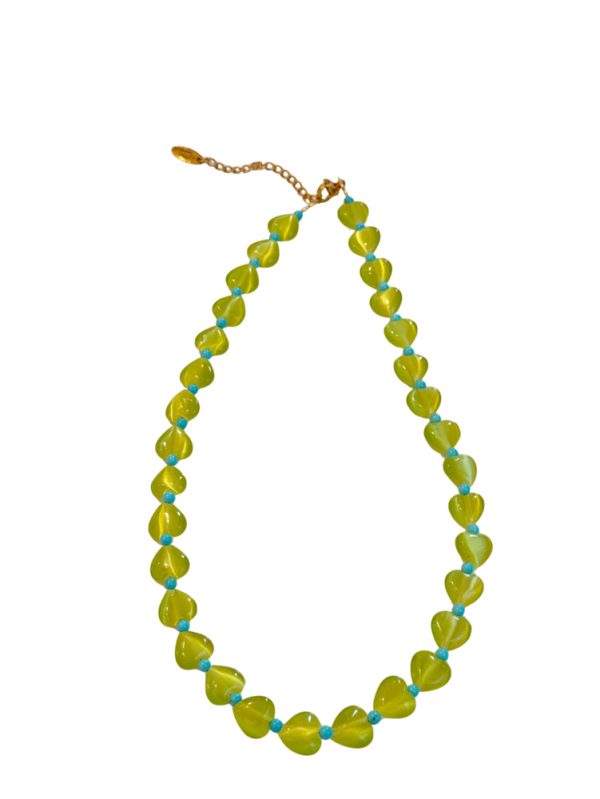Short necklace with hearts and beads - Ifigenia Loukou