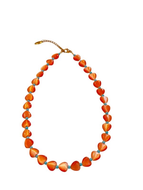 Short necklace with hearts and beads - Ifigenia Loukou - Image 5