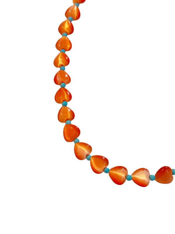 Short necklace with hearts and beads - Ifigenia Loukou - Image 7