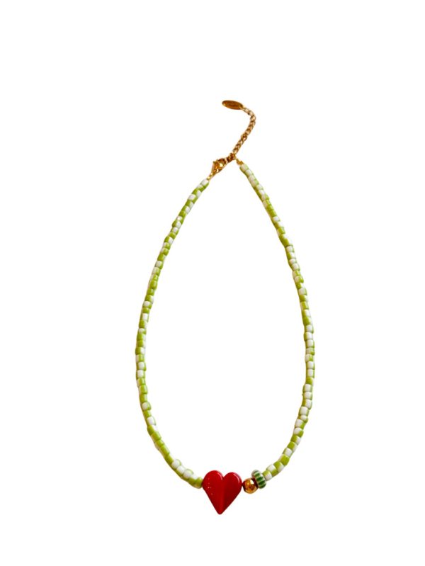 Short necklace with stripes and heart - Ifigenia Loukou - Image 4